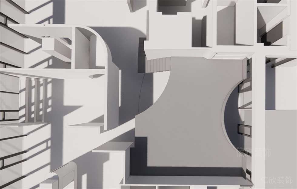 現(xiàn)代風(fēng)格辦公室俯視?shū)B(niǎo)瞰圖