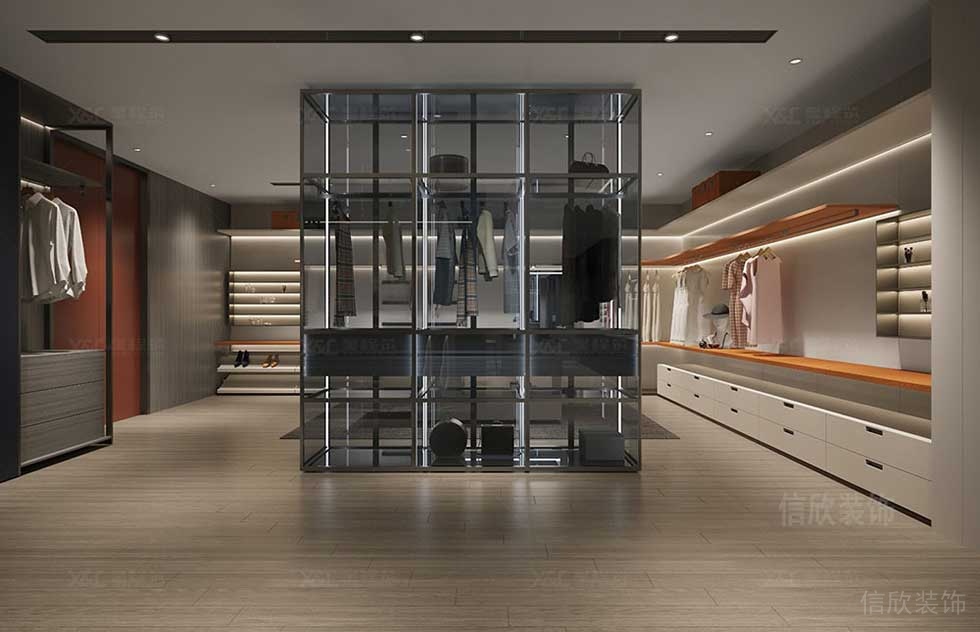 現(xiàn)代風(fēng)格公司案例董事長(zhǎng)辦公室衣帽間裝修圖