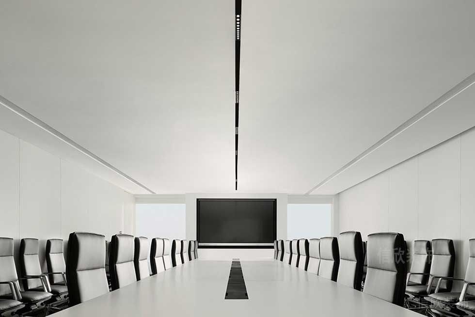 現(xiàn)代簡約風(fēng)格辦公空間商務(wù)大型會議室效果圖