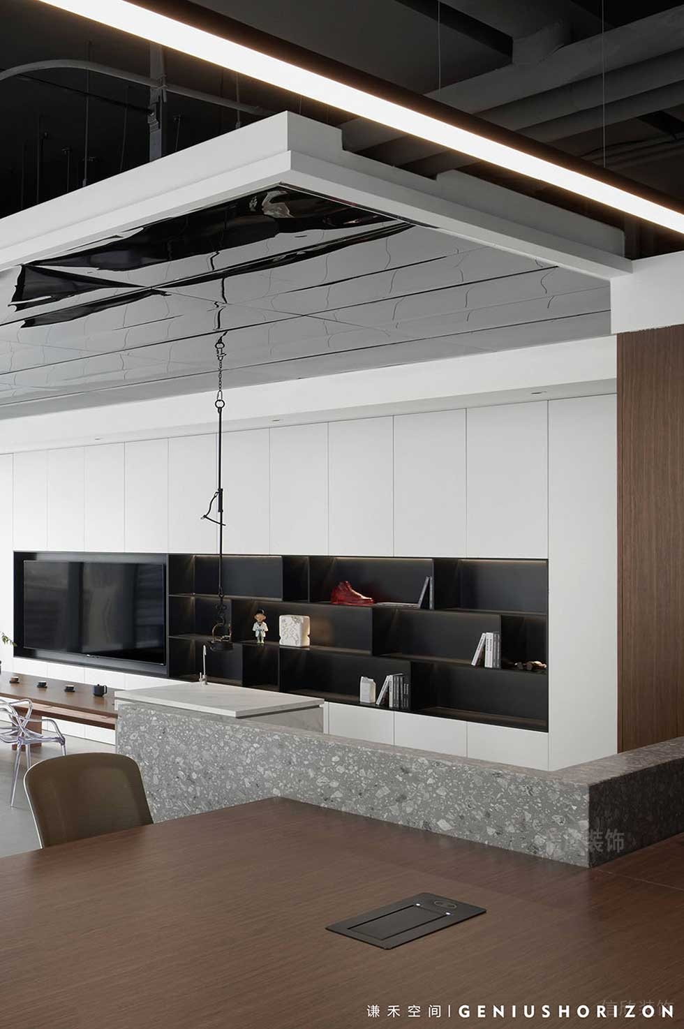 現(xiàn)代簡約風(fēng)格辦公室案例茶水間設(shè)計圖