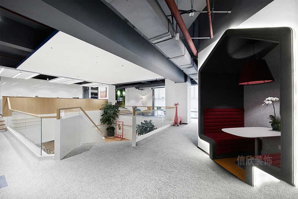 現(xiàn)代簡約風(fēng)格辦公室二層洽談區(qū)裝修圖