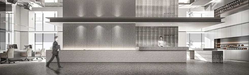 現(xiàn)代簡約風(fēng)格辦公室前廳服務(wù)臺(tái)裝修圖