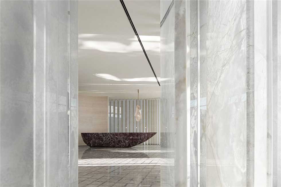 現(xiàn)代簡約風(fēng)格辦公室前臺(tái)接待廳裝修圖