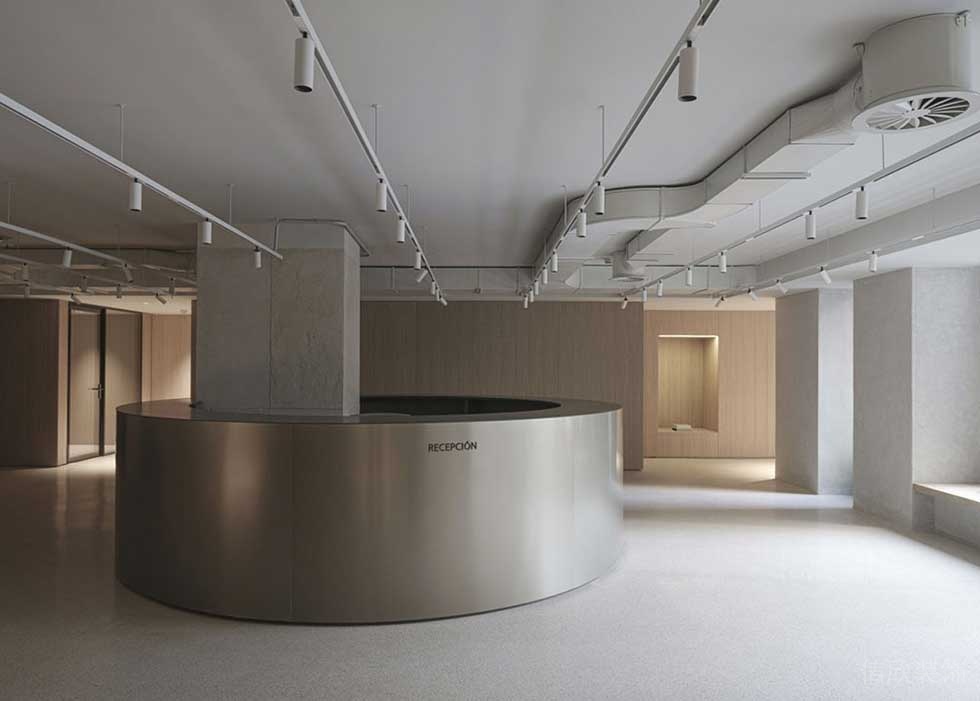 現(xiàn)代簡約風(fēng)格辦公室前臺(tái)效果圖