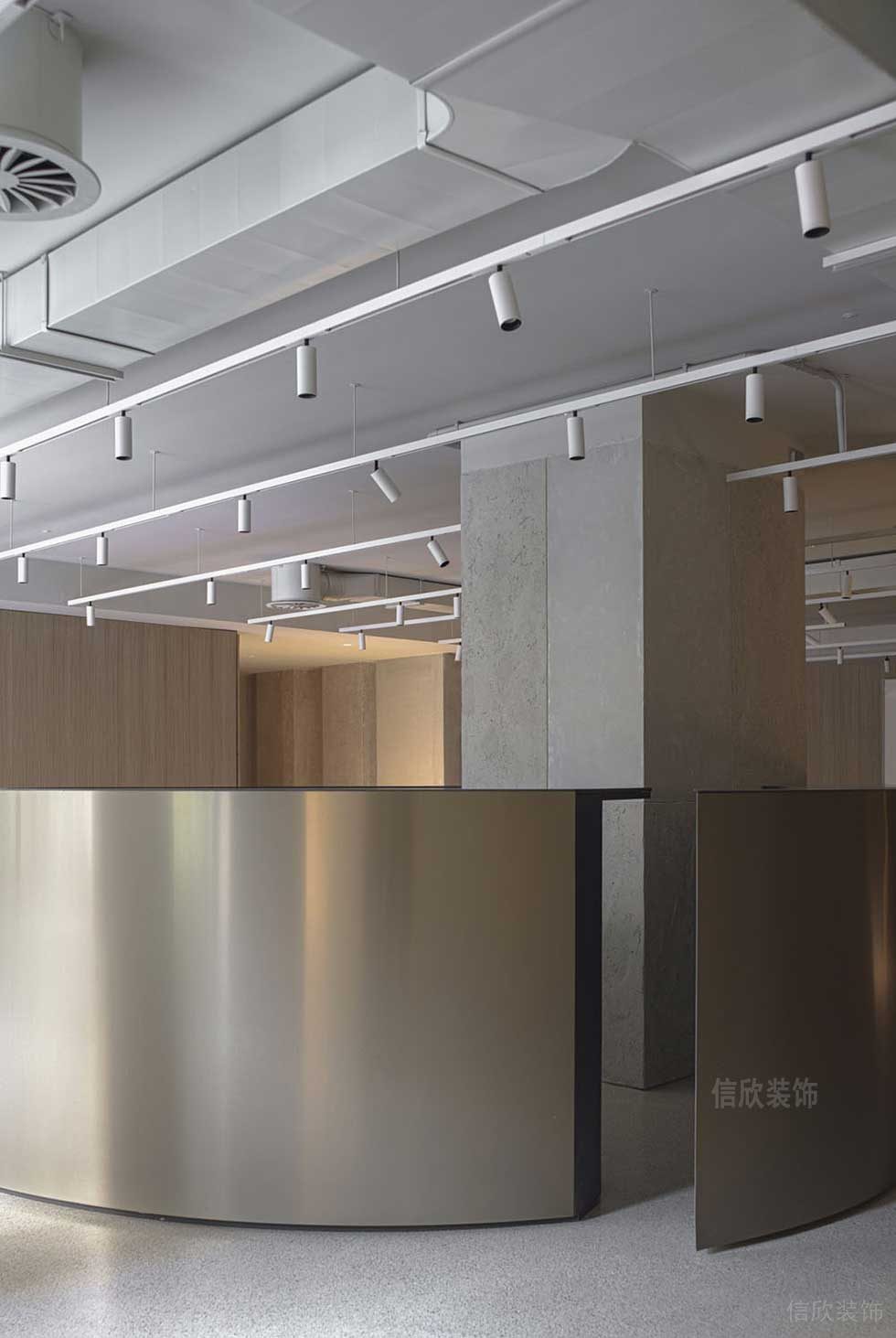 現(xiàn)代簡約風(fēng)格辦公室前臺(tái)裝修圖