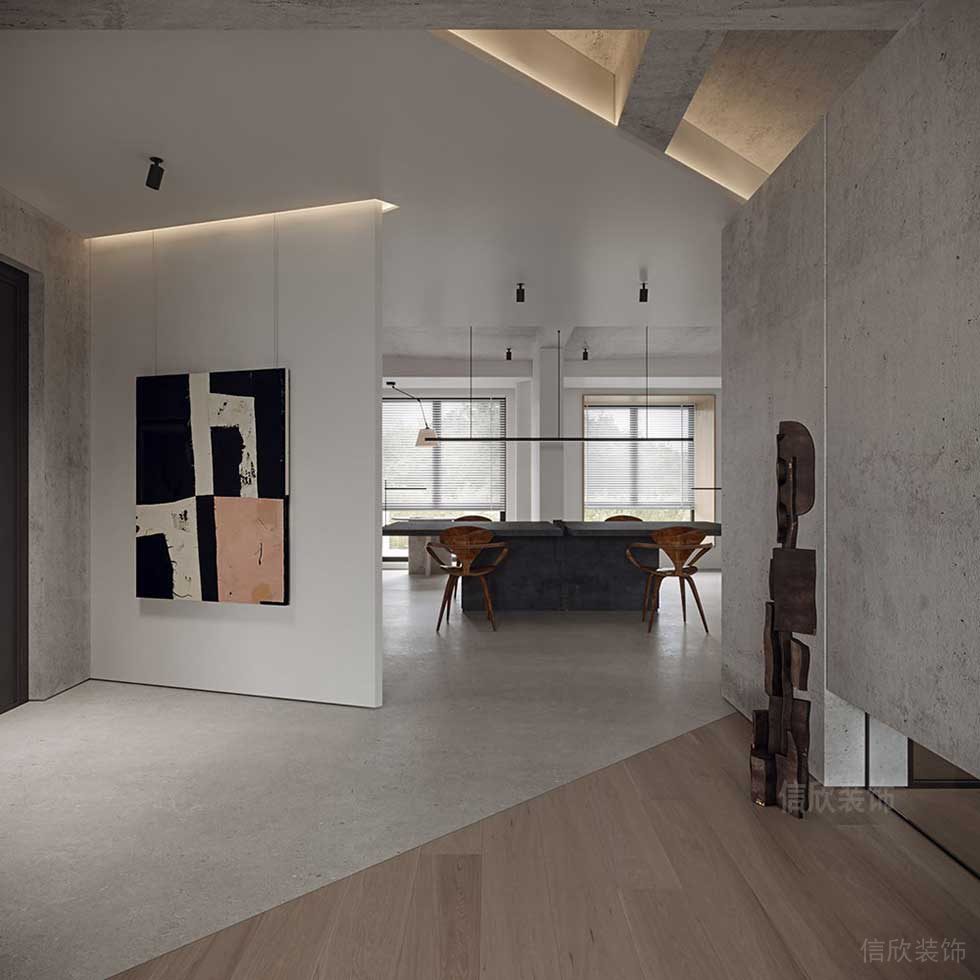 現代簡約風格辦公室玄關背景墻藝術掛畫效果圖