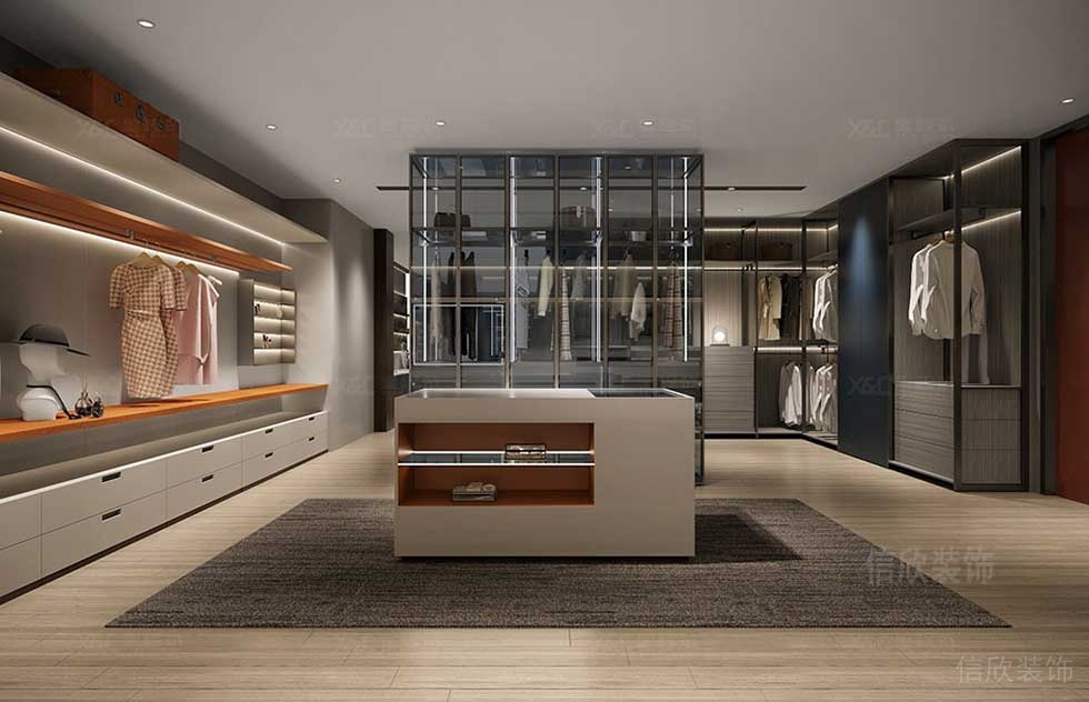 現(xiàn)代簡(jiǎn)約風(fēng)格董事長(zhǎng)辦公室休息區(qū)衣帽間裝修圖