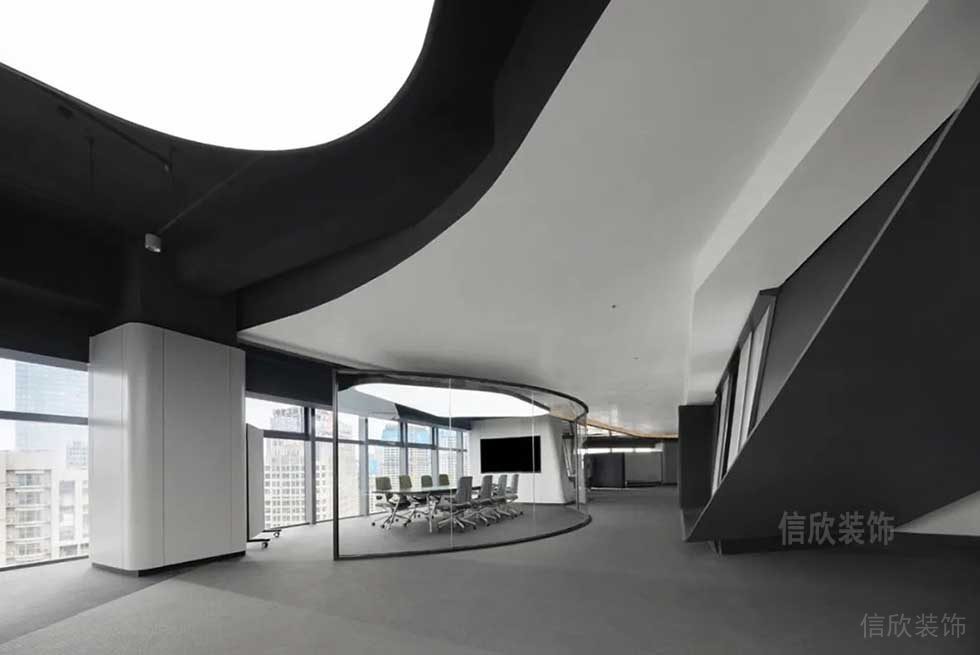 現(xiàn)代簡(jiǎn)約風(fēng)格商務(wù)公司會(huì)議室過(guò)道空間效果圖