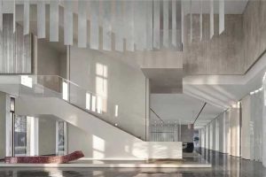 現(xiàn)代簡約風格商業(yè)機構(gòu)辦公室大堂效果圖