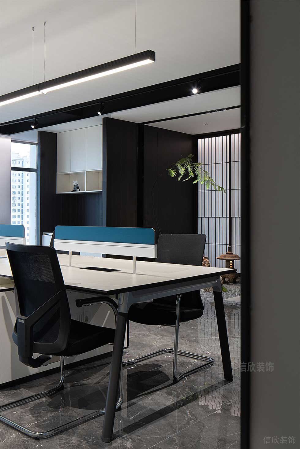 現(xiàn)代簡(jiǎn)約風(fēng)格公司案例公共辦公區(qū)效果圖