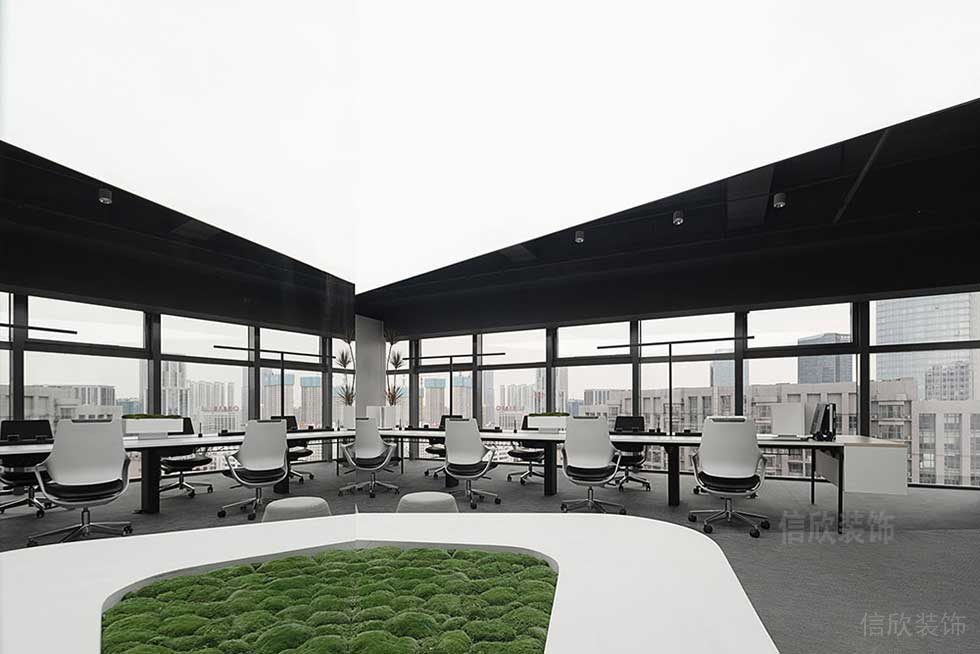 現(xiàn)代簡(jiǎn)約風(fēng)格公司案例開(kāi)放式辦公區(qū)裝修圖