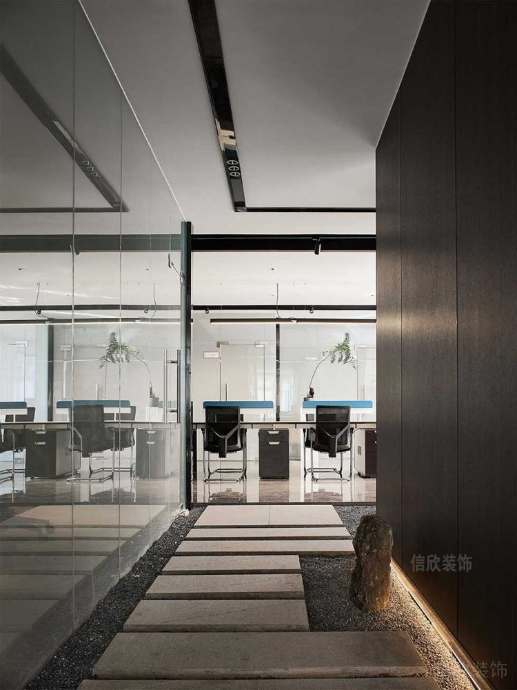 現(xiàn)代中式風格辦公室走廊效果圖