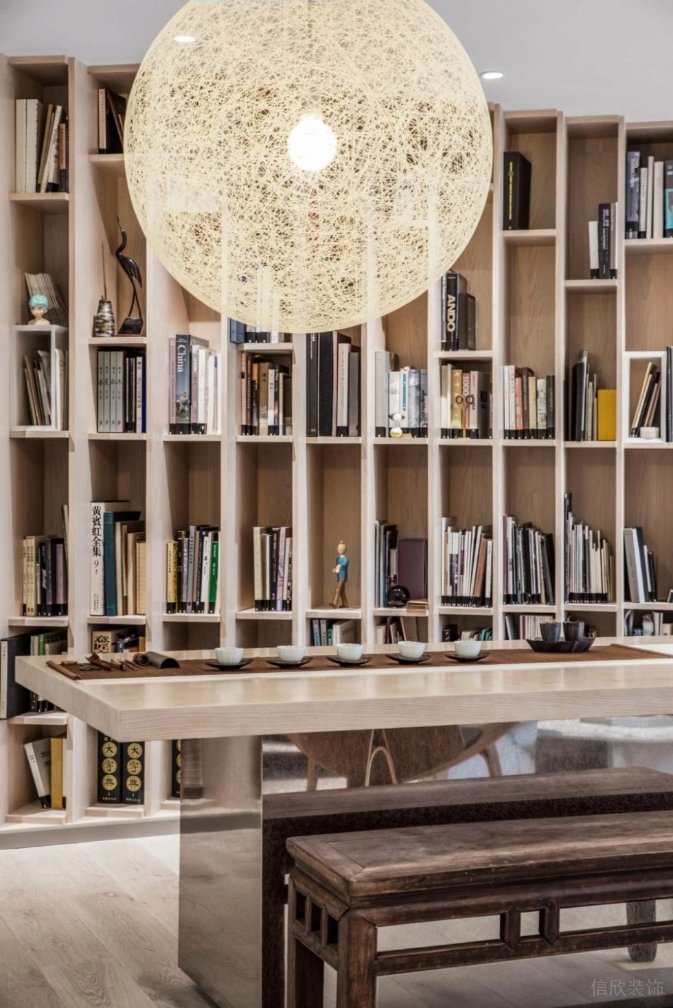 新中式風(fēng)格商務(wù)公司茶室效果圖