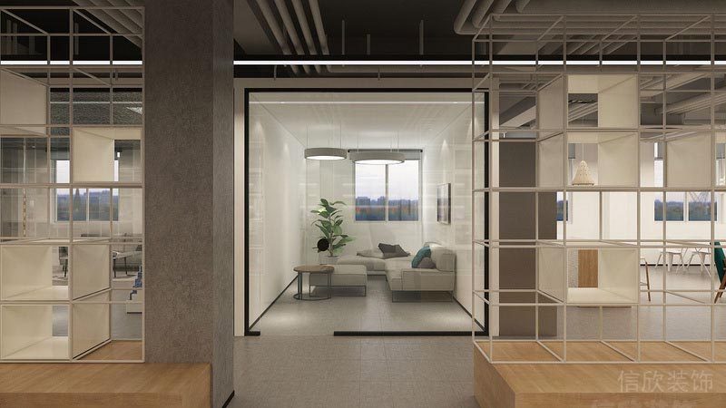 深圳龍華工業(yè)風(fēng)辦公室裝修洽談區(qū)設(shè)計(jì)