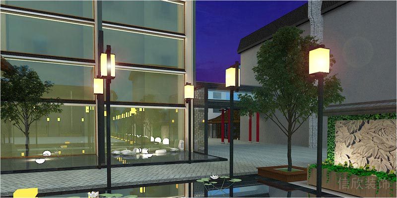 深圳寶安中式風格餐飲店裝修圖室外庭院效果圖 深圳寶安中式風格餐飲店裝修圖室外庭院效果圖