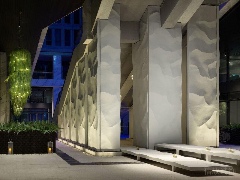 深圳福田餐飲飯館裝修設(shè)計圖藝術(shù)自然面墻體造型