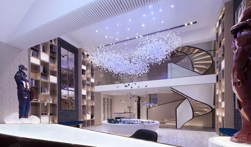 南山區(qū)硅谷別墅現(xiàn)代風(fēng)格裝修案例 中空