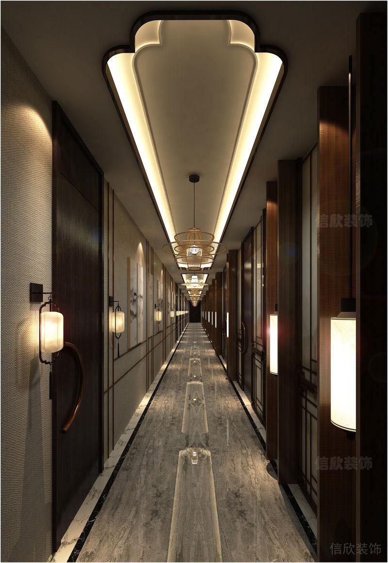 深圳寶安中式風格餐飲店裝修圖走廊效果圖 深圳寶安中式風格餐飲店裝修圖走廊效果圖