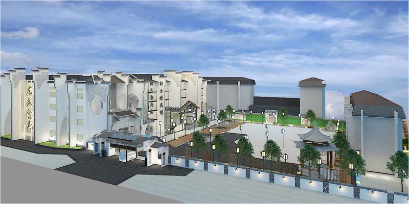 深圳寶安中式風格餐飲店裝修圖室外效果圖 深圳寶安中式風格餐飲店裝修圖室外效果圖