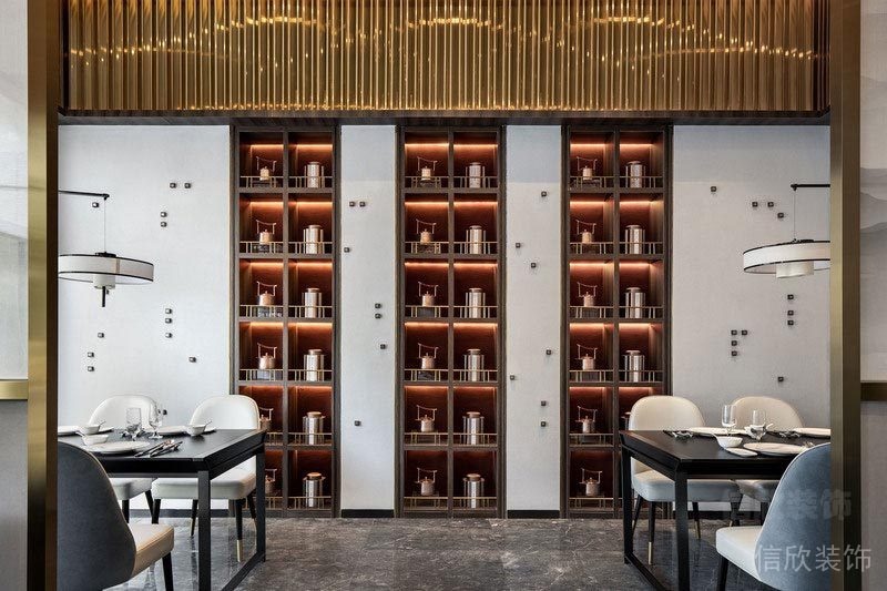 深圳龍崗餐飲店裝修圖用餐區(qū)主題展示背景墻