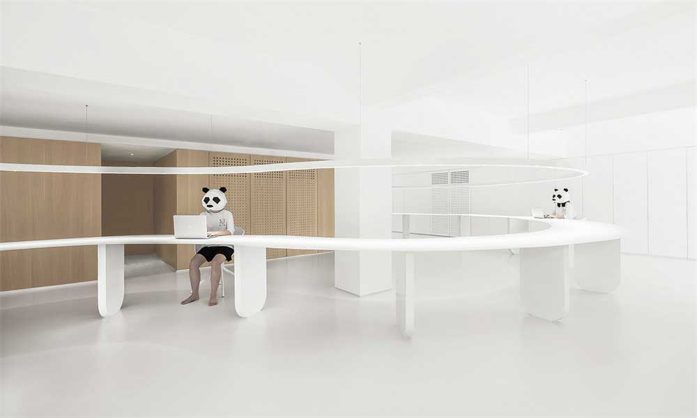 深圳市寶安中心區極簡美學辦公室設計裝修u型桌 深圳市寶安中心區極簡美學辦公室設計裝修u型桌