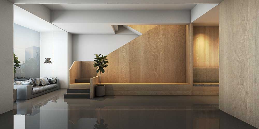 深圳龍崗800平原木風(fēng)美諾辦公空間入戶