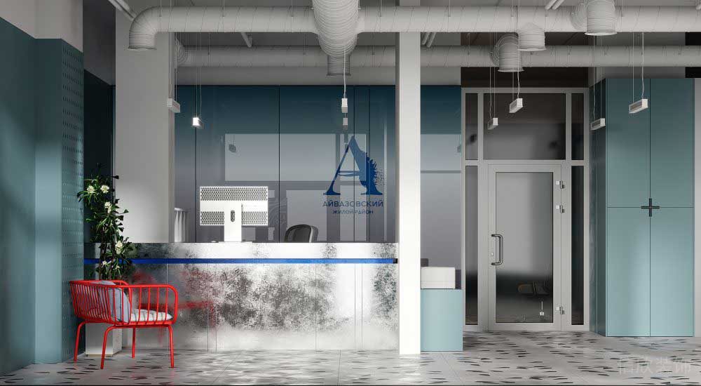 前臺接待區(qū)亞克力板背景墻裝修設計