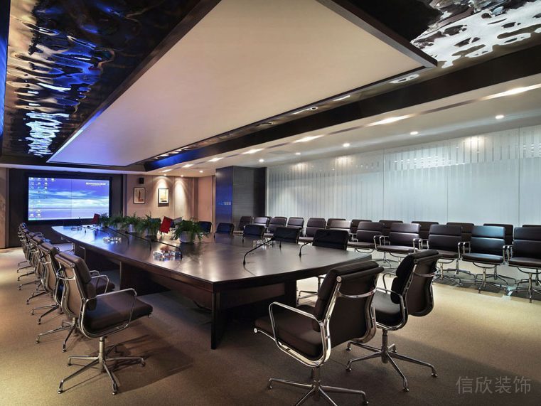 現(xiàn)代商務(wù)風(fēng)格直線式長桌會(huì)議桌黑色設(shè)計(jì)效果圖