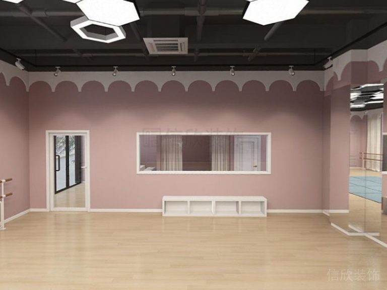 舞蹈室木質(zhì)地面墻面漆裝修設計圖