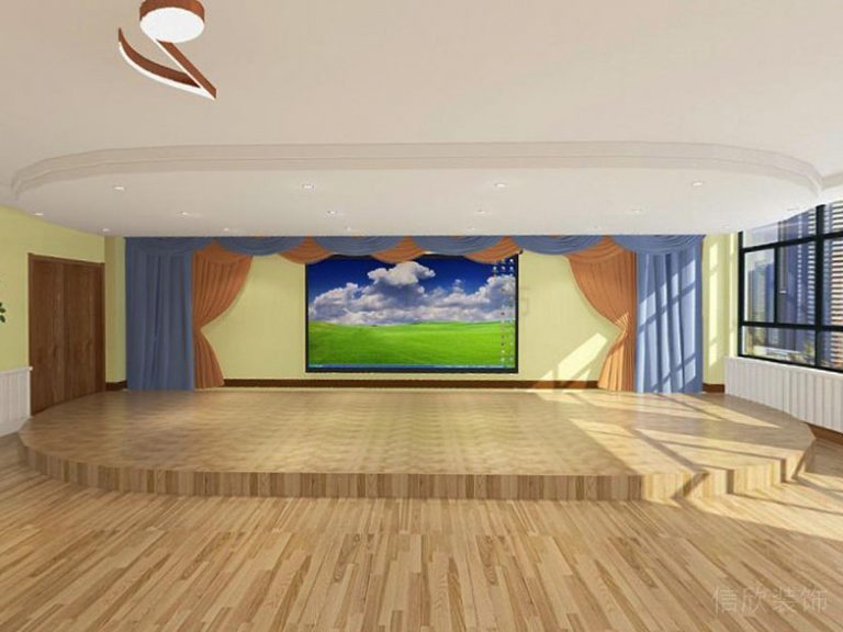 地臺(tái)實(shí)木設(shè)計(jì)演講臺(tái)裝修環(huán)形設(shè)計(jì)效果圖多功能教室效果