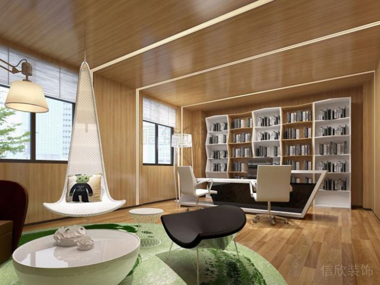 領(lǐng)導(dǎo)辦公室原木風(fēng)木飾面燈飾環(huán)形空間內(nèi)嵌式設(shè)計(jì)圖裝修圖