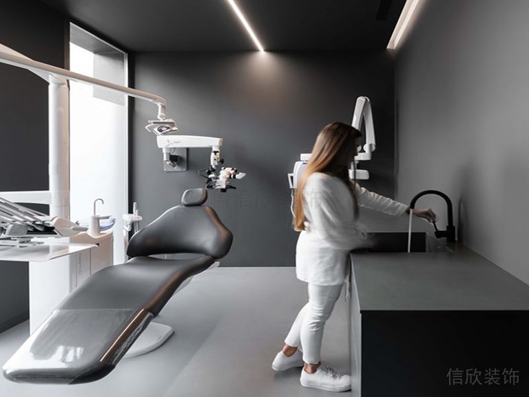 商務(wù)風(fēng)皮革黑色沙發(fā)躺椅治療診室牙科洗手池簡(jiǎn)約效果圖