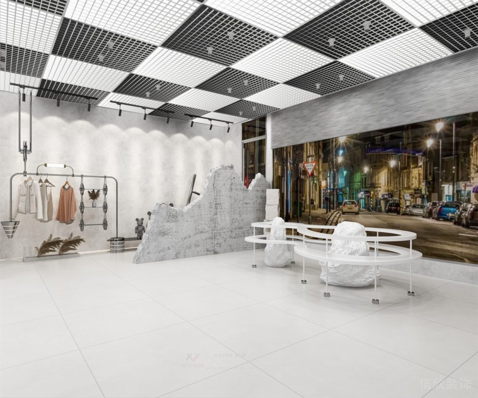 深圳市寶安區石巖300平現代風服裝店裝修設計大廳