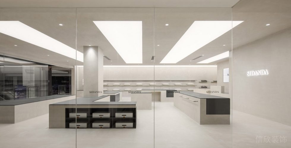 深圳市龍崗區(qū)中心城現(xiàn)代風(fēng)科技枕專賣店裝修門廳