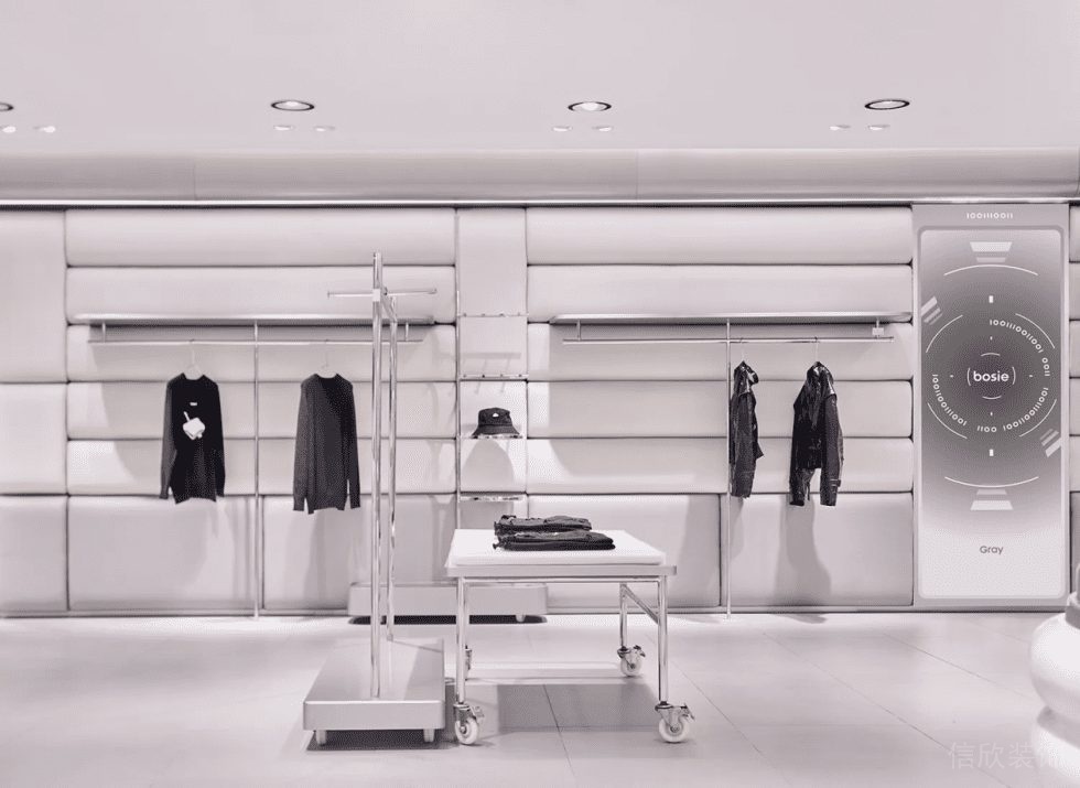 深圳市羅湖區(qū)布心現(xiàn)代風服裝店裝修大廳