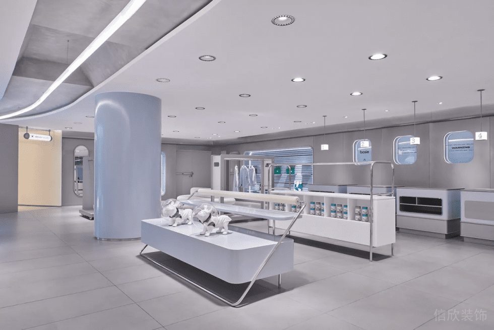 深圳市羅湖區(qū)布心現(xiàn)代風服裝店裝修大廳