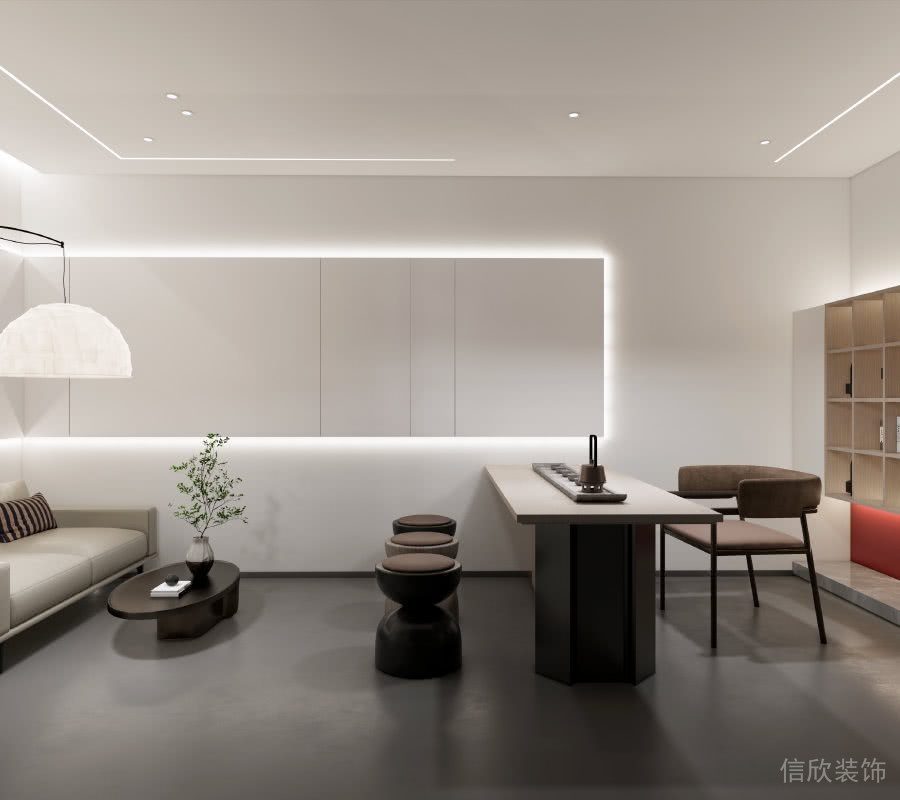 中式風簡約茶水間內(nèi)嵌木柜燈飾設(shè)計領(lǐng)導(dǎo)辦公室裝修