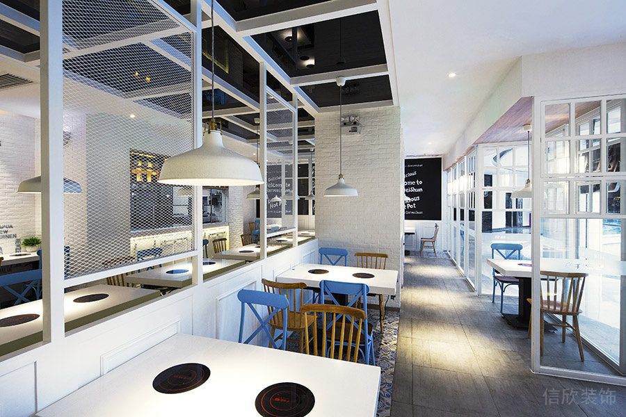 深圳光明龍光玖龍臺北歐風格火鍋店裝修案例白色烤漆金屬網裝飾隔斷 深圳光明龍光玖龍臺北歐風格火鍋店裝修案例白色烤漆金屬網裝飾隔斷