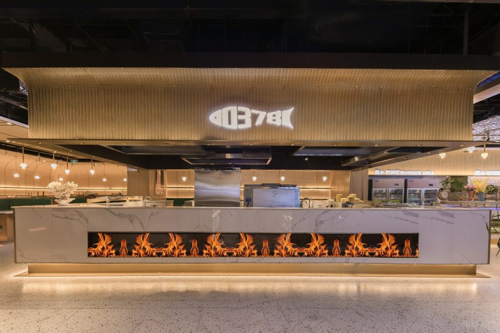 深圳龍華鴻榮源壹城中心北歐輕奢風火鍋店裝修案例大理石中島臺 深圳龍華鴻榮源壹城中心北歐輕奢風火鍋店裝修案例大理石中島臺