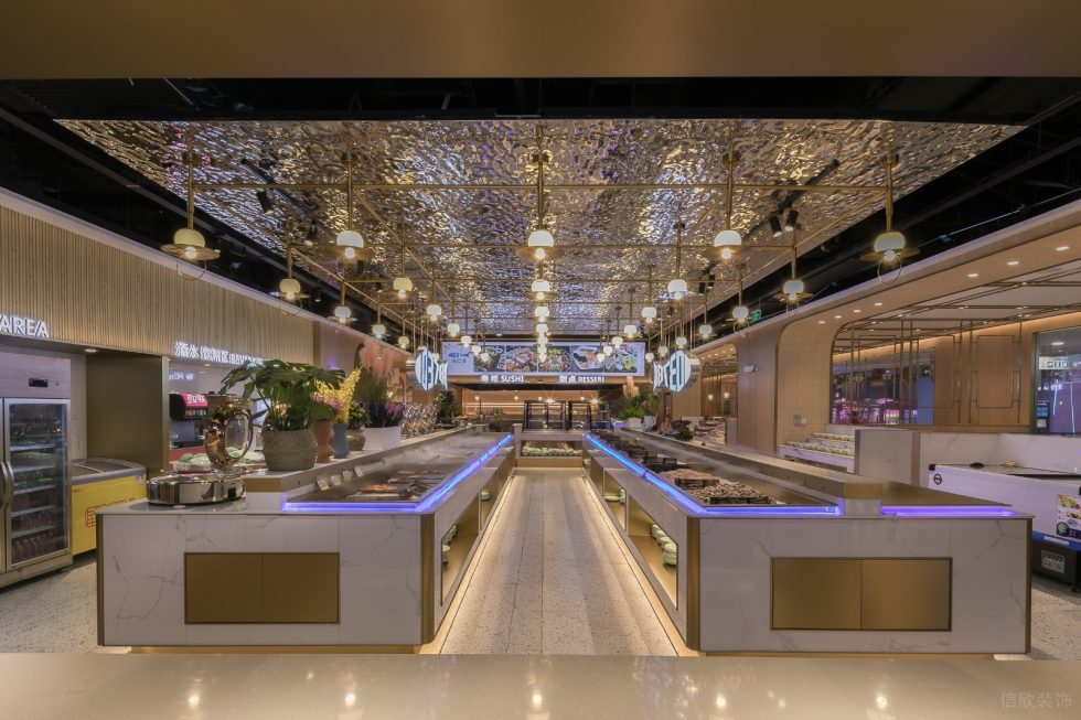 深圳龍華鴻榮源壹城中心北歐輕奢風火鍋店裝修案例自助取菜區 深圳龍華鴻榮源壹城中心北歐輕奢風火鍋店裝修案例自助取菜區