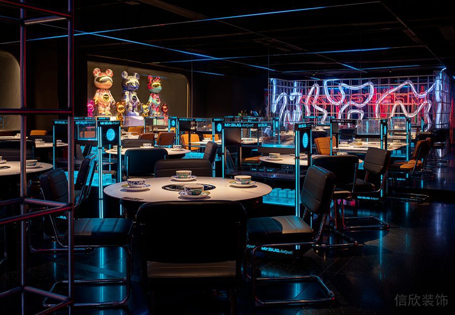 深圳羅湖京基鳳凰印象現代風格火鍋店裝修案例大廳燈光效果 深圳羅湖京基鳳凰印象現代風格火鍋店裝修案例大廳燈光效果