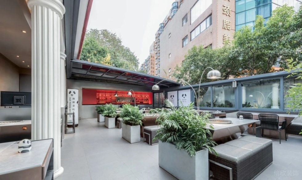 深圳南山海岸城購物中心現代簡約風格火鍋餐廳裝修案例露天花園用餐區 深圳南山海岸城購物中心現代簡約風格火鍋餐廳裝修案例露天花園用餐區