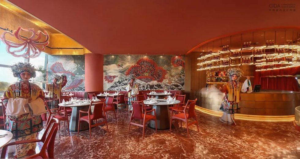 深圳南山輕奢新中式風格火鍋店裝修案例大廳