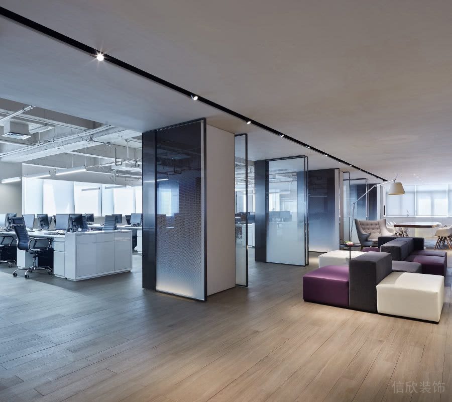 辦公室公共區(qū)活門隔斷折疊門裝修圖