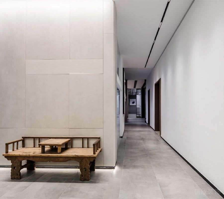 辦公室等候區(qū)仿古中式實(shí)木羅漢床