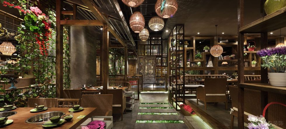 深圳福田航苑大廈田園風格火鍋餐廳裝修案例地面鋪設 深圳福田航苑大廈田園風格火鍋餐廳裝修案例地面鋪設