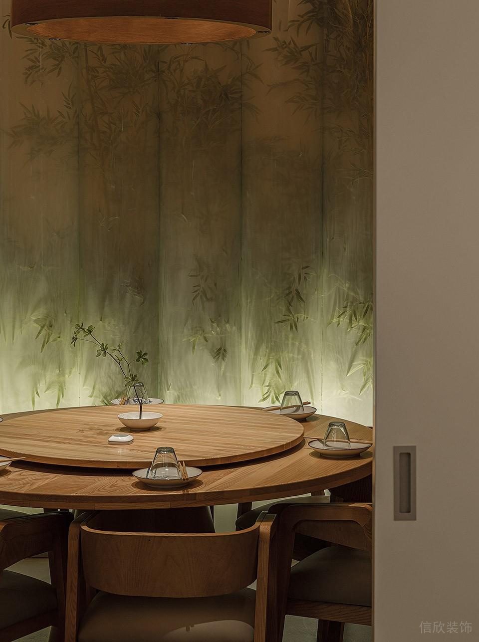 深圳龍崗陽光廣場現代中式風格私房菜餐廳裝修案例包間