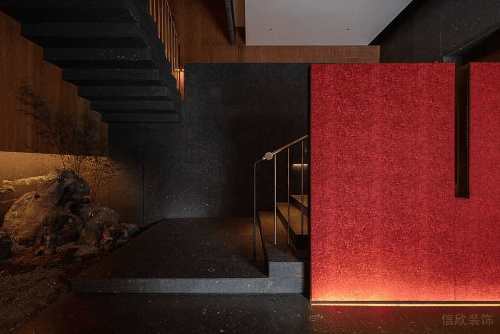 深圳南山華潤(rùn)前海大廈輕奢新中式粵菜餐廳裝修案例樓梯 深圳南山華潤(rùn)前海大廈輕奢新中式粵菜餐廳裝修案例樓梯