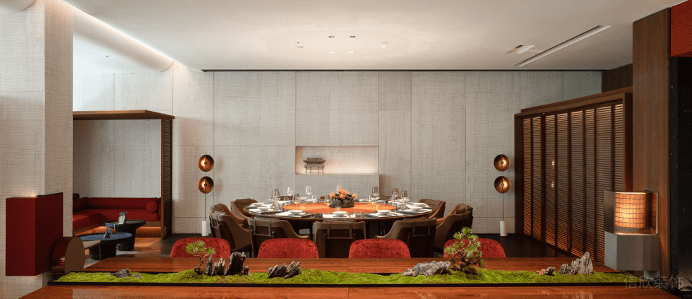 深圳南山華潤(rùn)前海大廈輕奢新中式粵菜餐廳裝修案例包間 深圳南山華潤(rùn)前海大廈輕奢新中式粵菜餐廳裝修案例包間