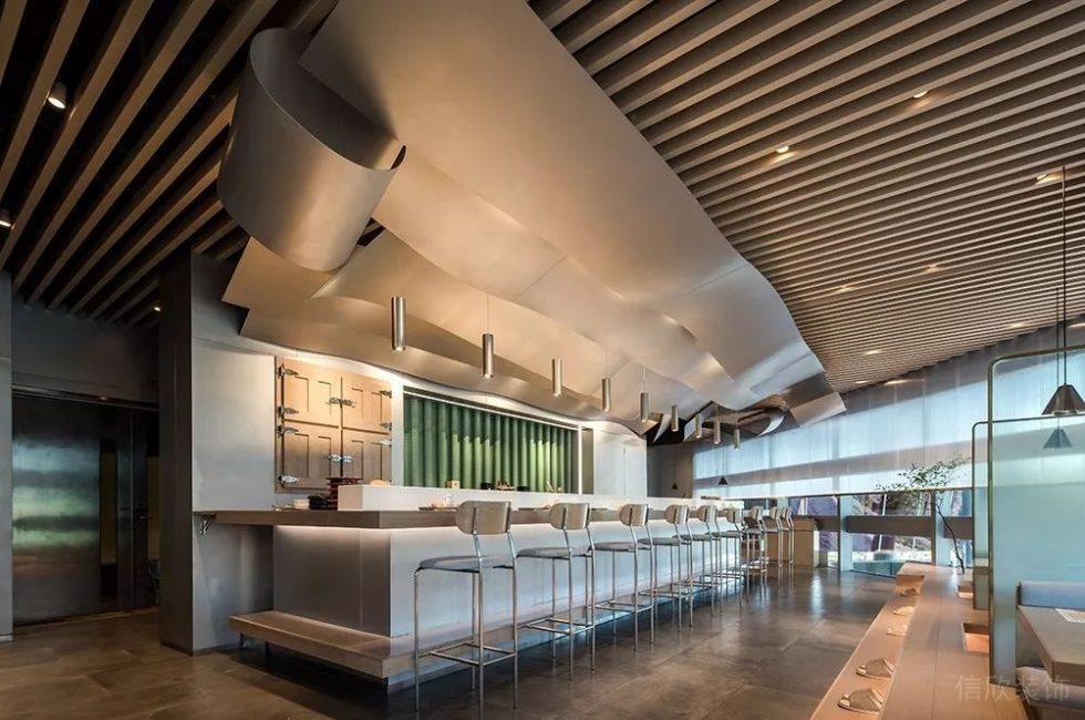 深圳南山天利中央廣場現代新中式風格壽司店裝修案例天花 深圳南山天利中央廣場現代新中式風格壽司店裝修案例天花